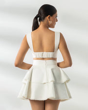 Ivy Crop Top - White Denim